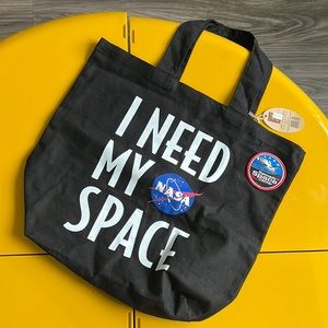 Nasa black shopper tote bag